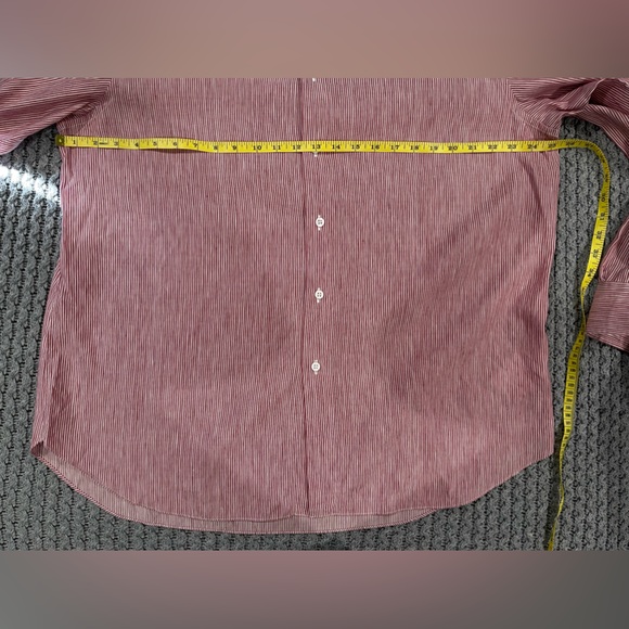 Brioni 3XL Red Striped Linen Button Down Shirt - Picture 6 of 8